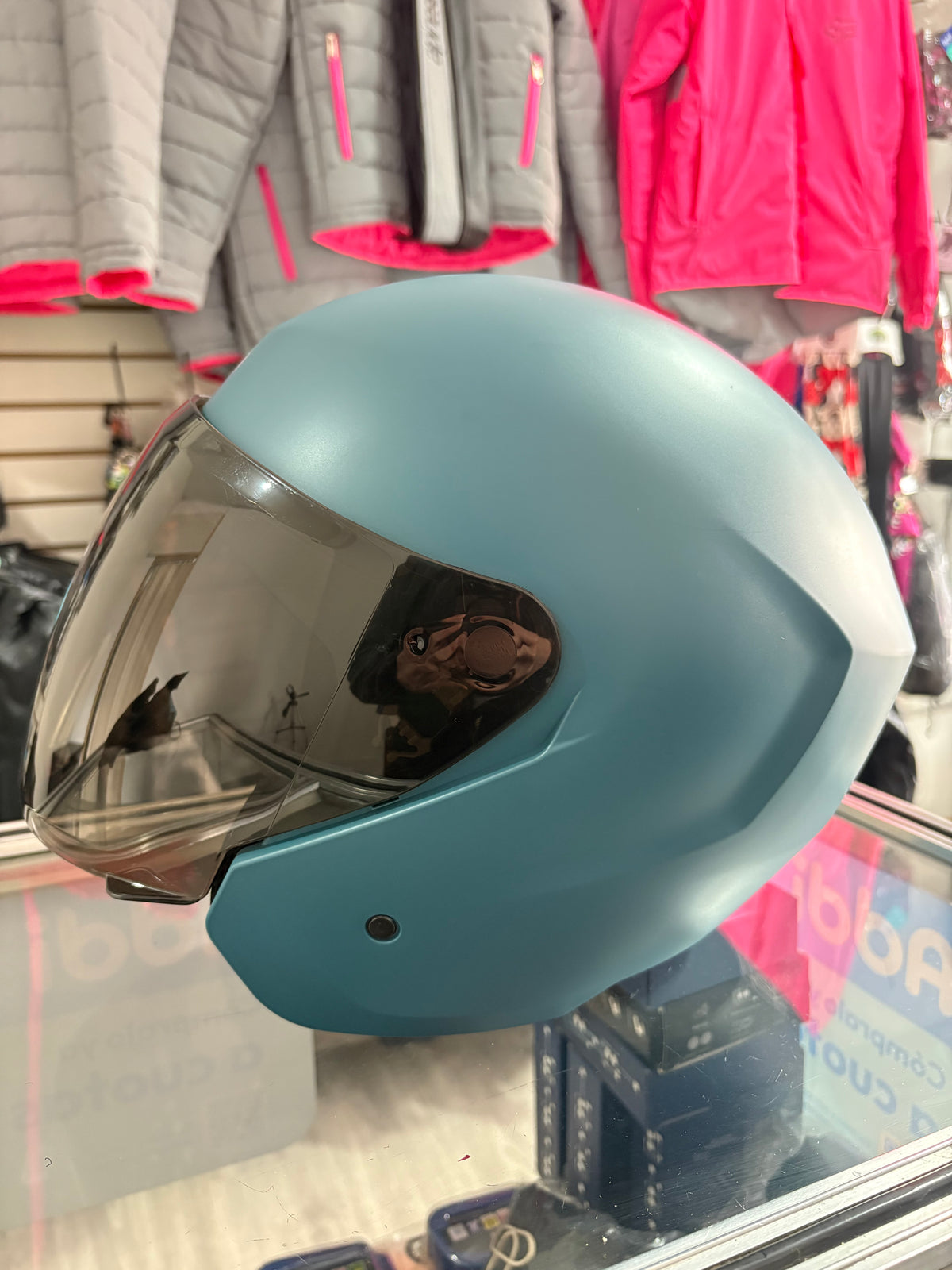 Casco abierto TECH azul aguamarina mate