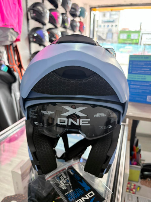 CASCO ABATIBLE X-ONE AZUL CLARO MATE VS AZUL