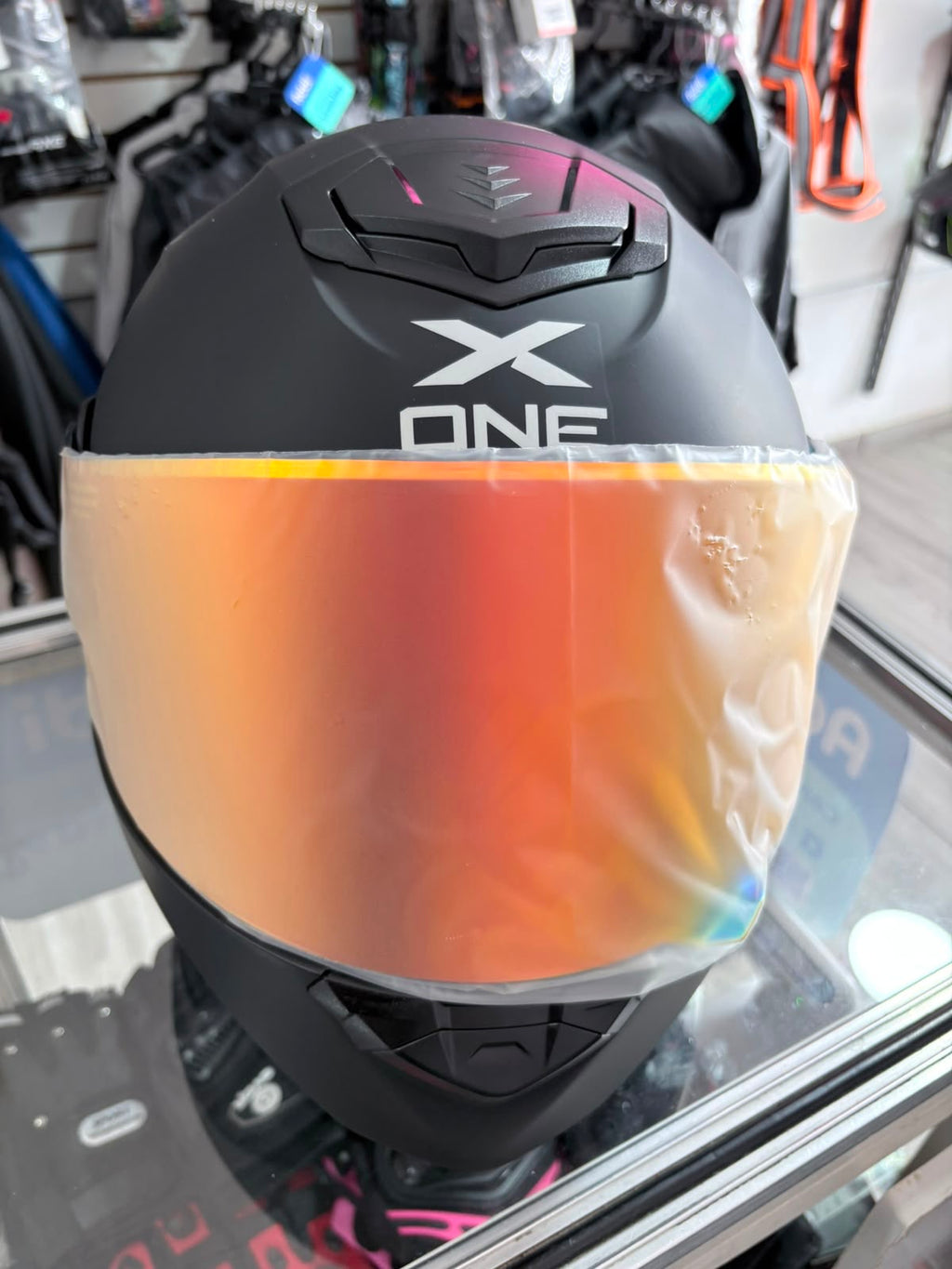 CASCO ABATIBLE X-ONE NEGRO MATE VS ROJO