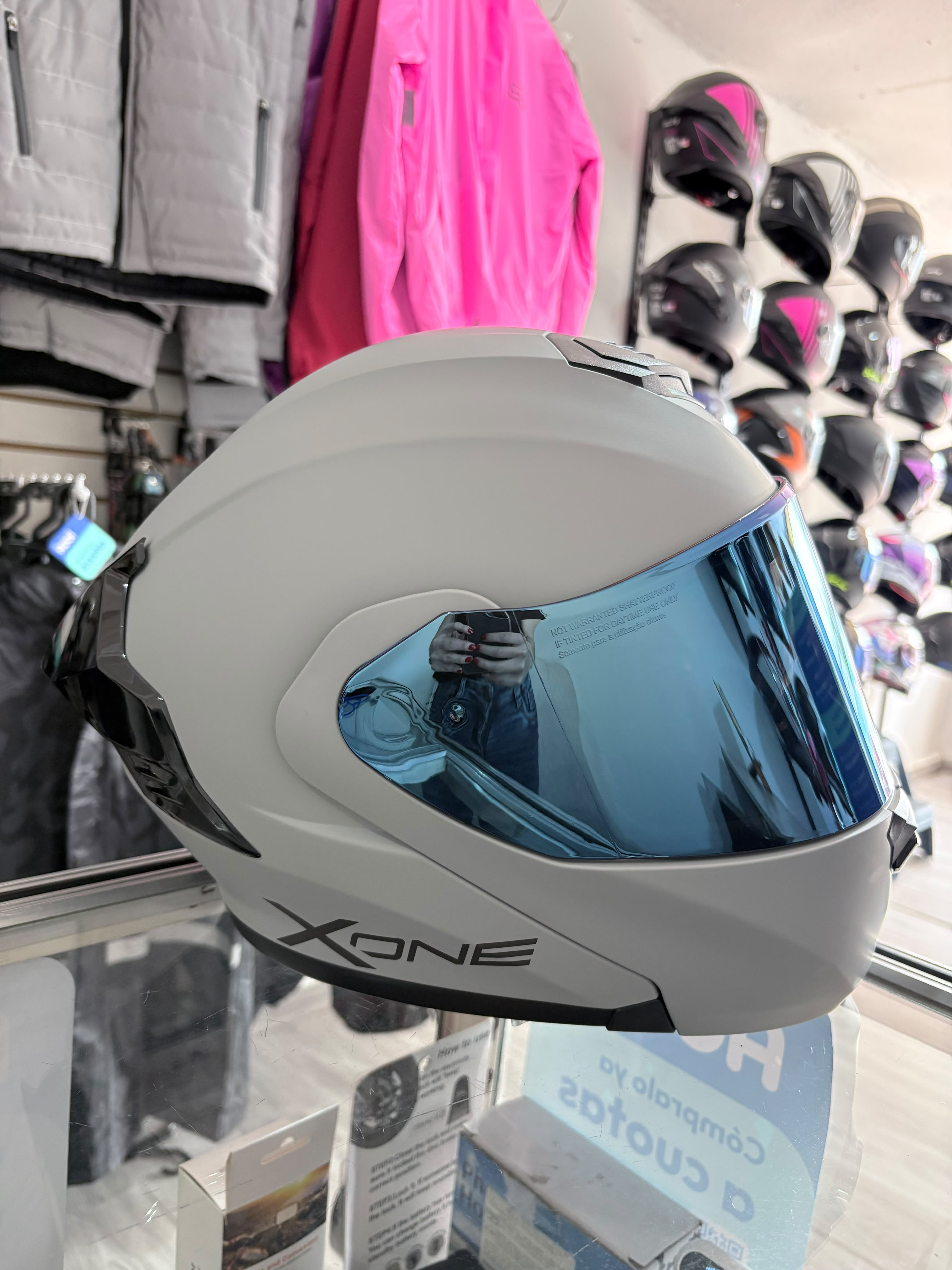 CASCO ABATIBLE X-ONE GRIS VS AZUL