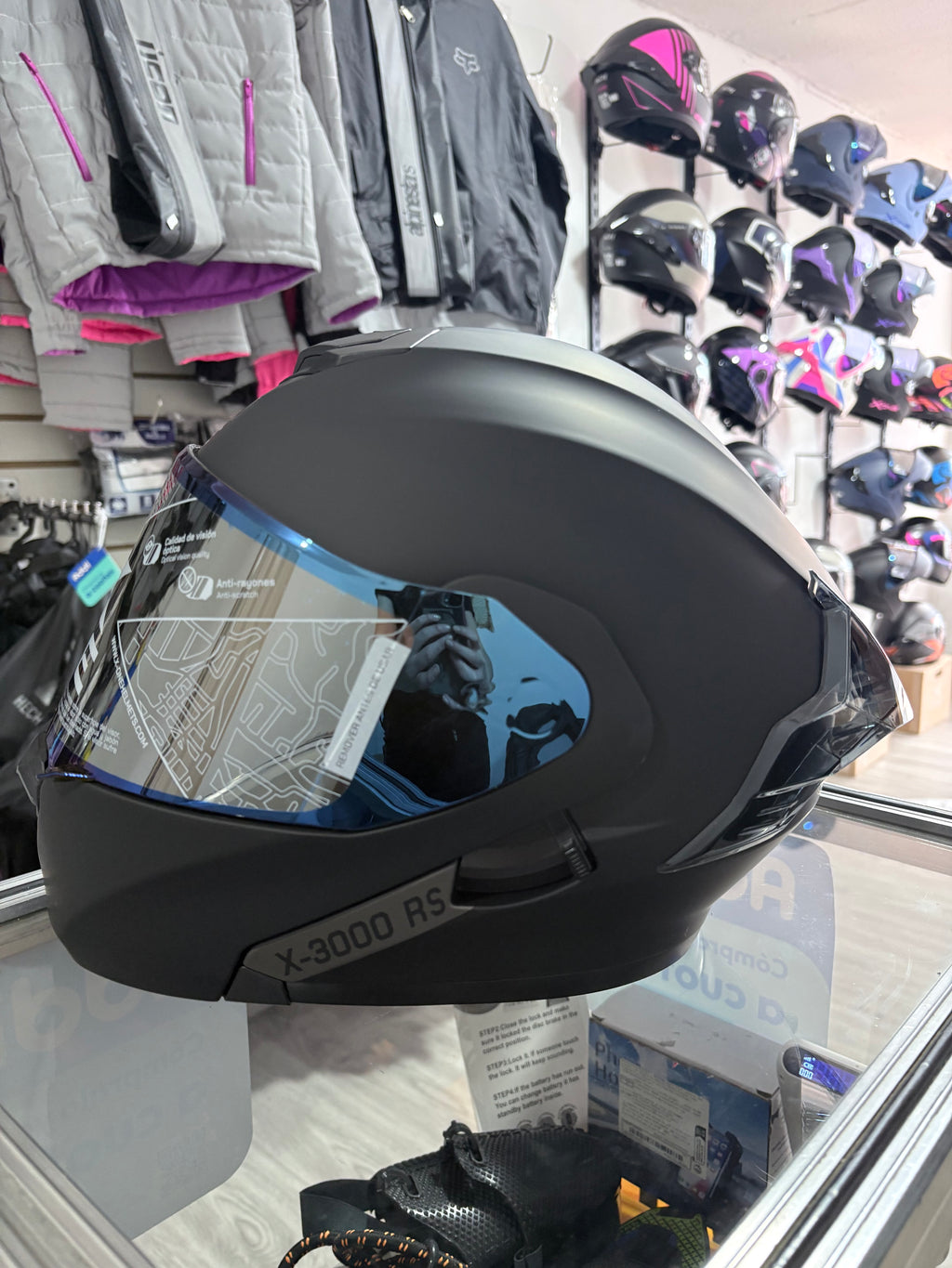 Casco XONE 3000-RS Negro Mate/ Letras gris