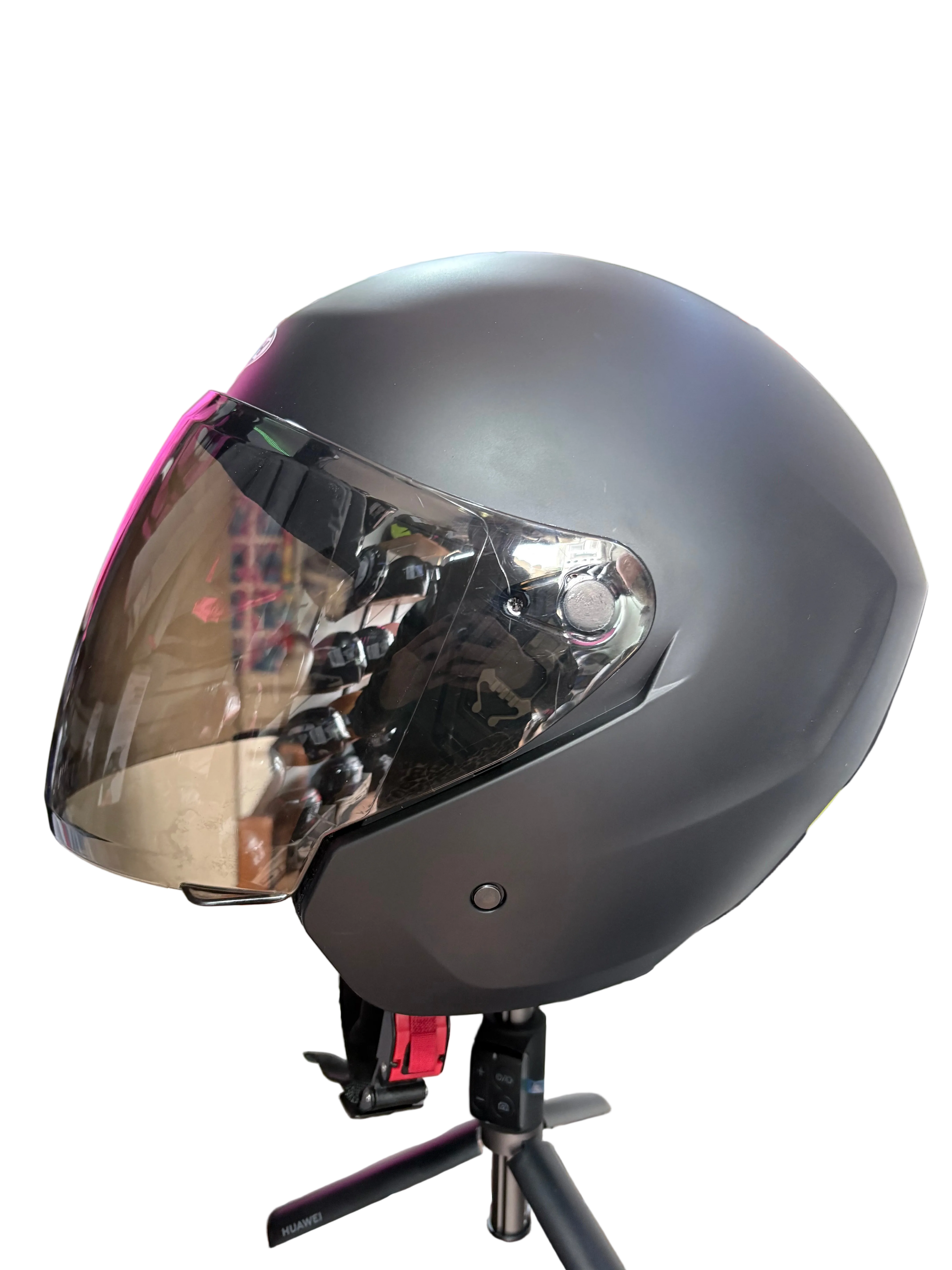 CASCO TECH ABIERTO NEGRO MATE