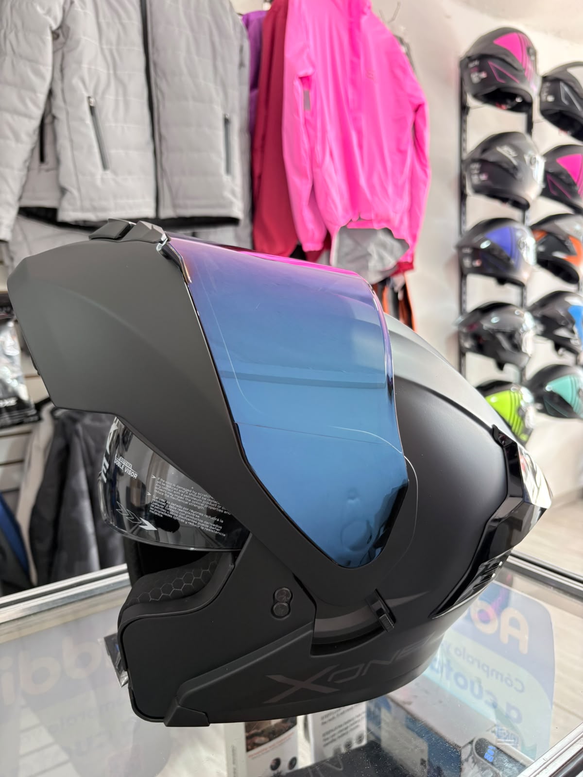 CASCO ABATIBLE X-ONE NEGRO MATE VS AZUL