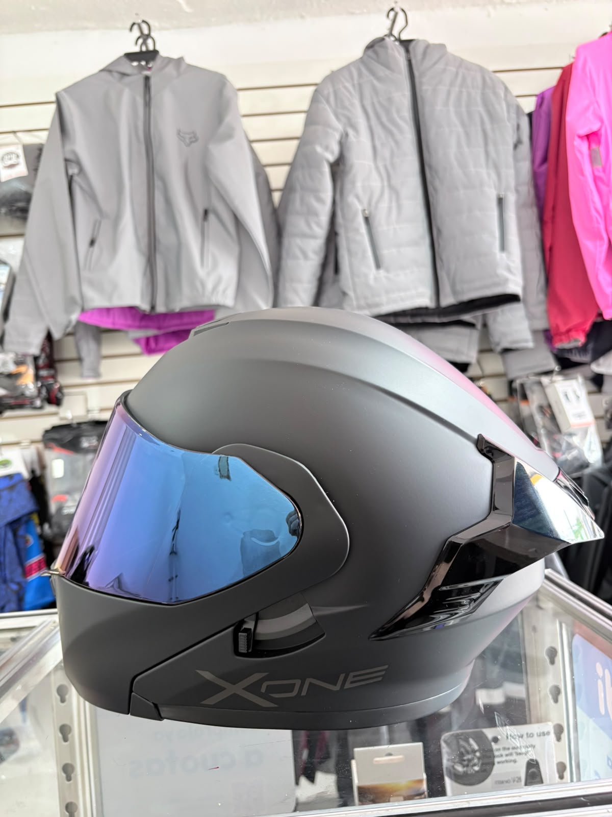 CASCO ABATIBLE X-ONE NEGRO MATE VS AZUL
