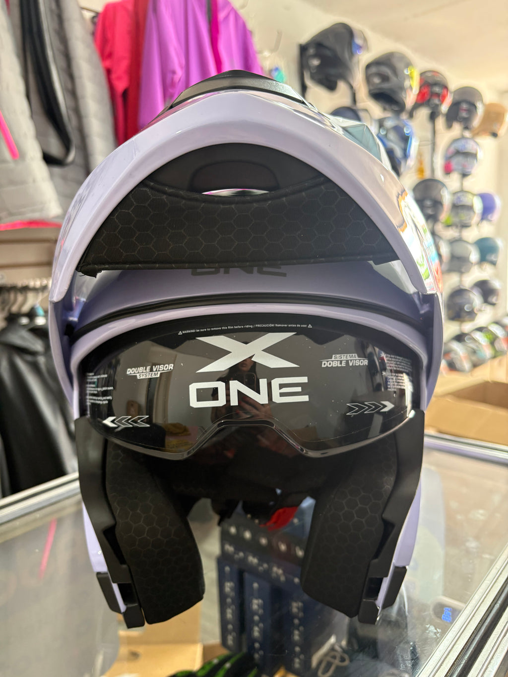 CASCO ABATIBLE X-ONE MORADO BRILLANTE