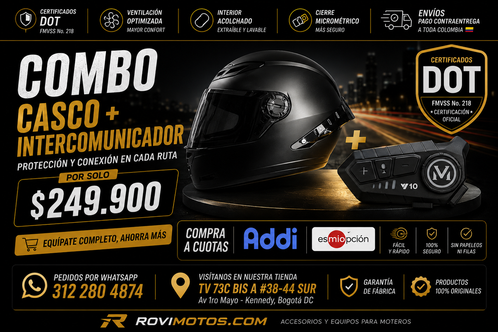 🔥COMBO CASCO E INTERCOMUNICADOR CERTIFICADOS 🔥