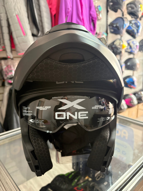 CASCO ABATIBLE X-ONE NEGRO MATE VS AZUL