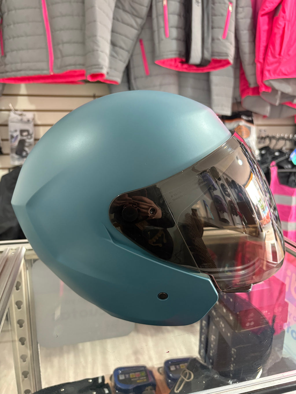 Casco abierto TECH azul aguamarina mate