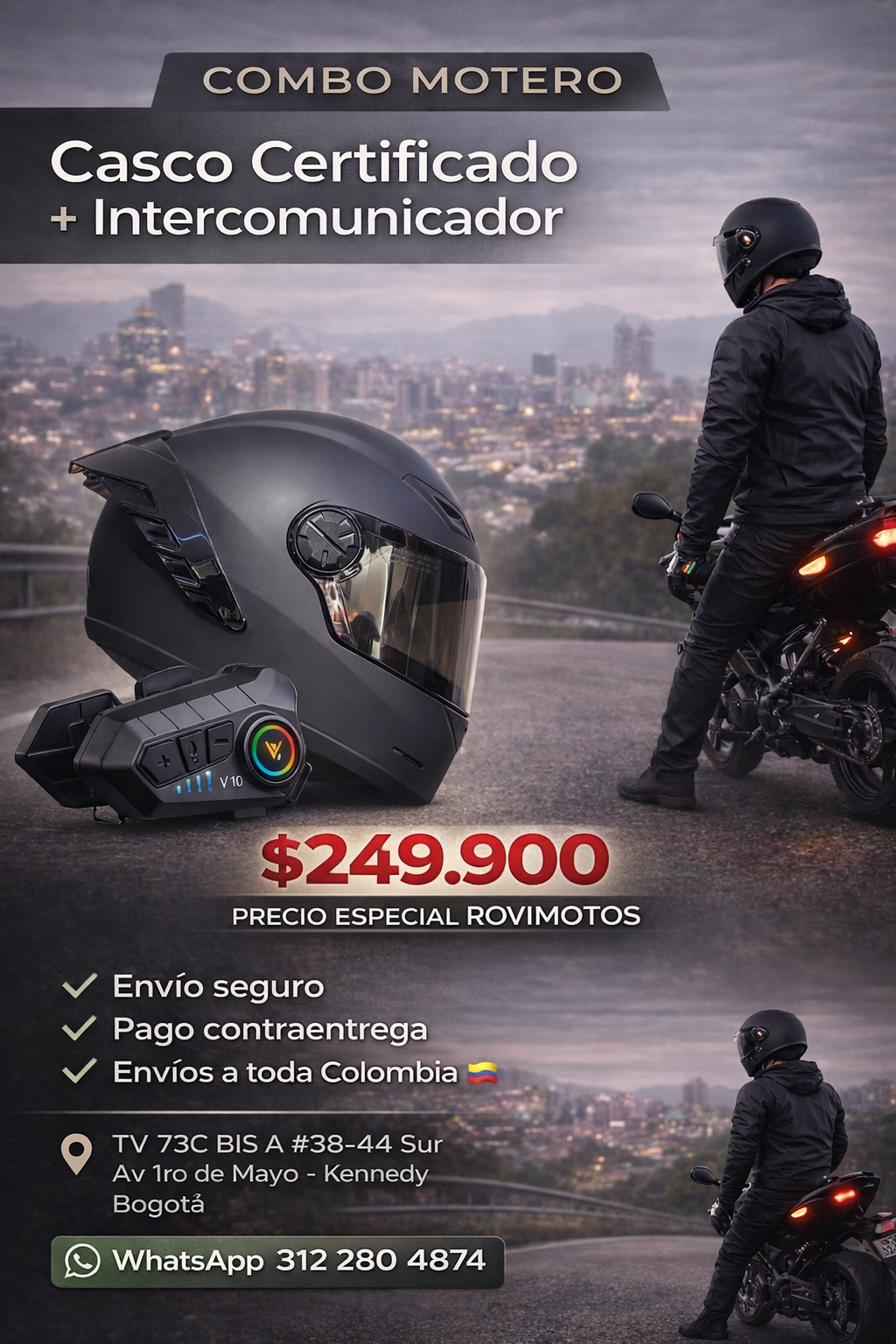🔥COMBO CASCO E INTERCOMUNICADOR CERTIFICADOS 🔥