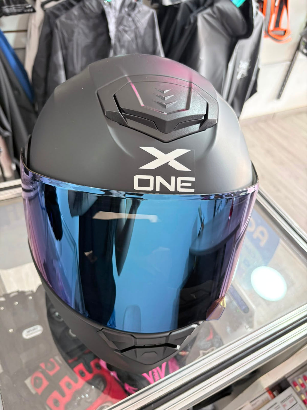 CASCO ABATIBLE X-ONE NEGRO MATE VS AZUL