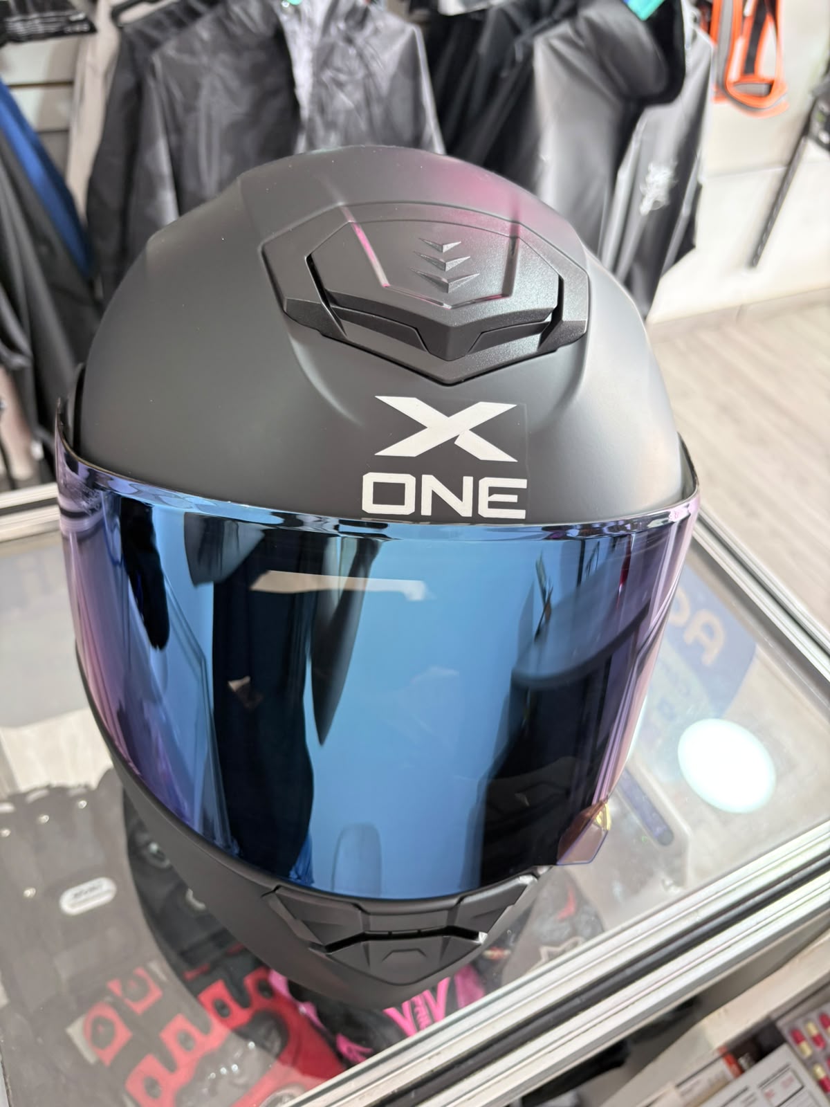 CASCO ABATIBLE X-ONE NEGRO MATE VS AZUL