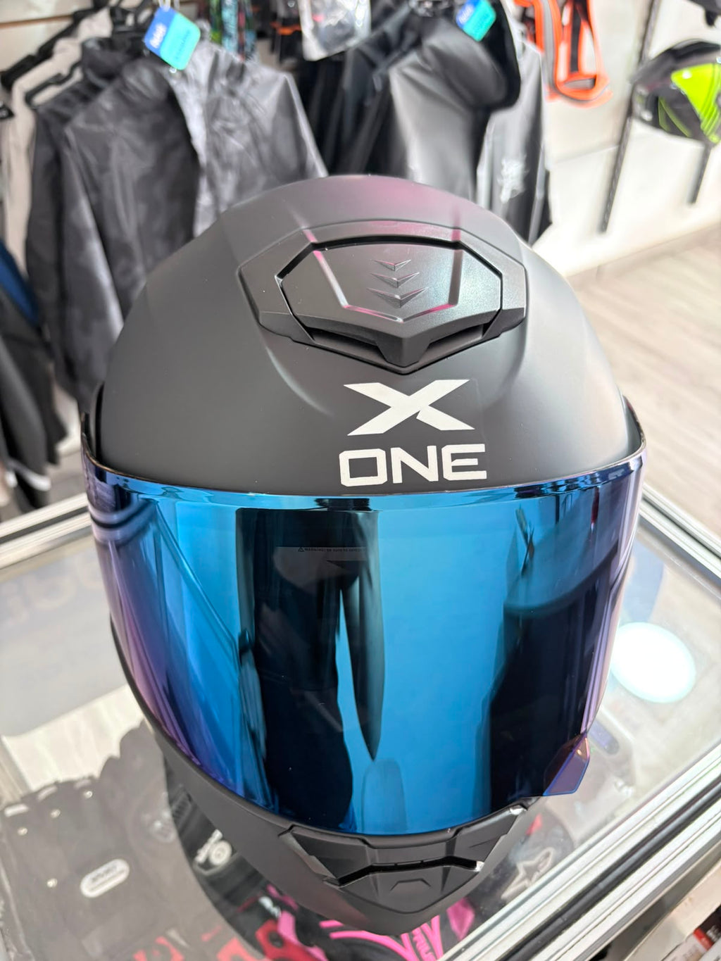 CASCO ABATIBLE X-ONE NEGRO MATE VS AZUL
