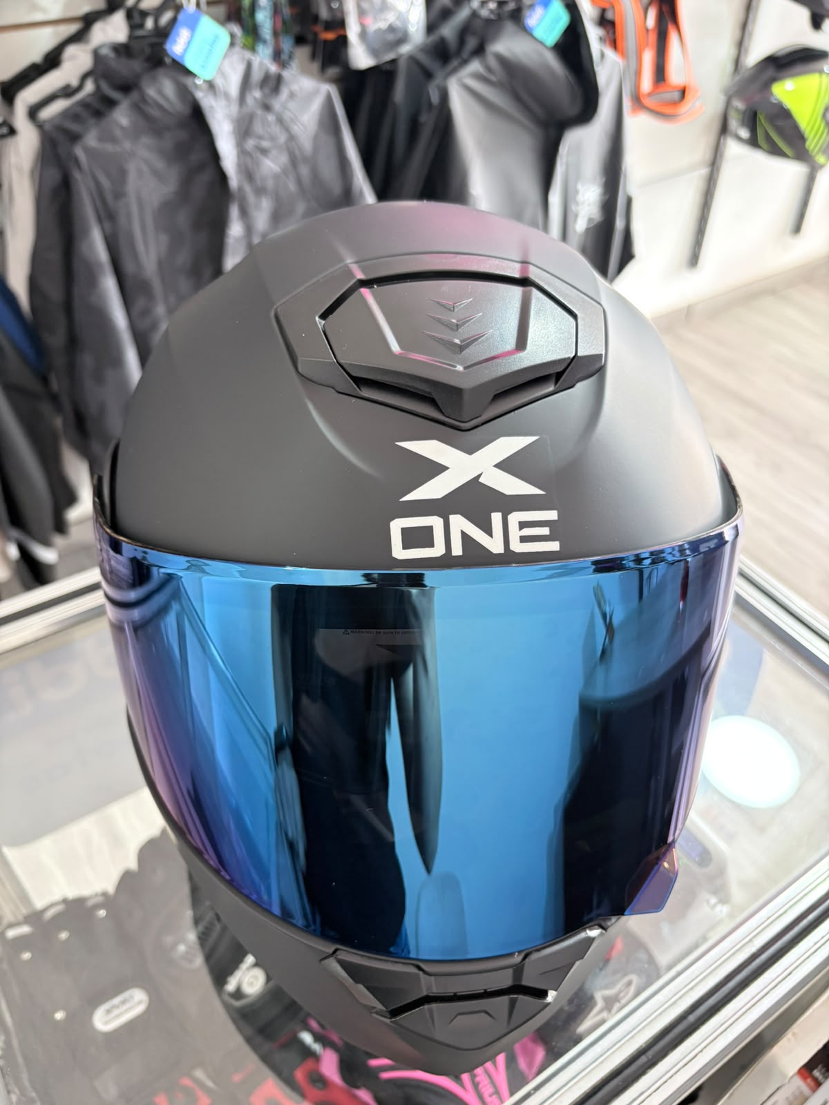 CASCO ABATIBLE X-ONE NEGRO MATE VS AZUL