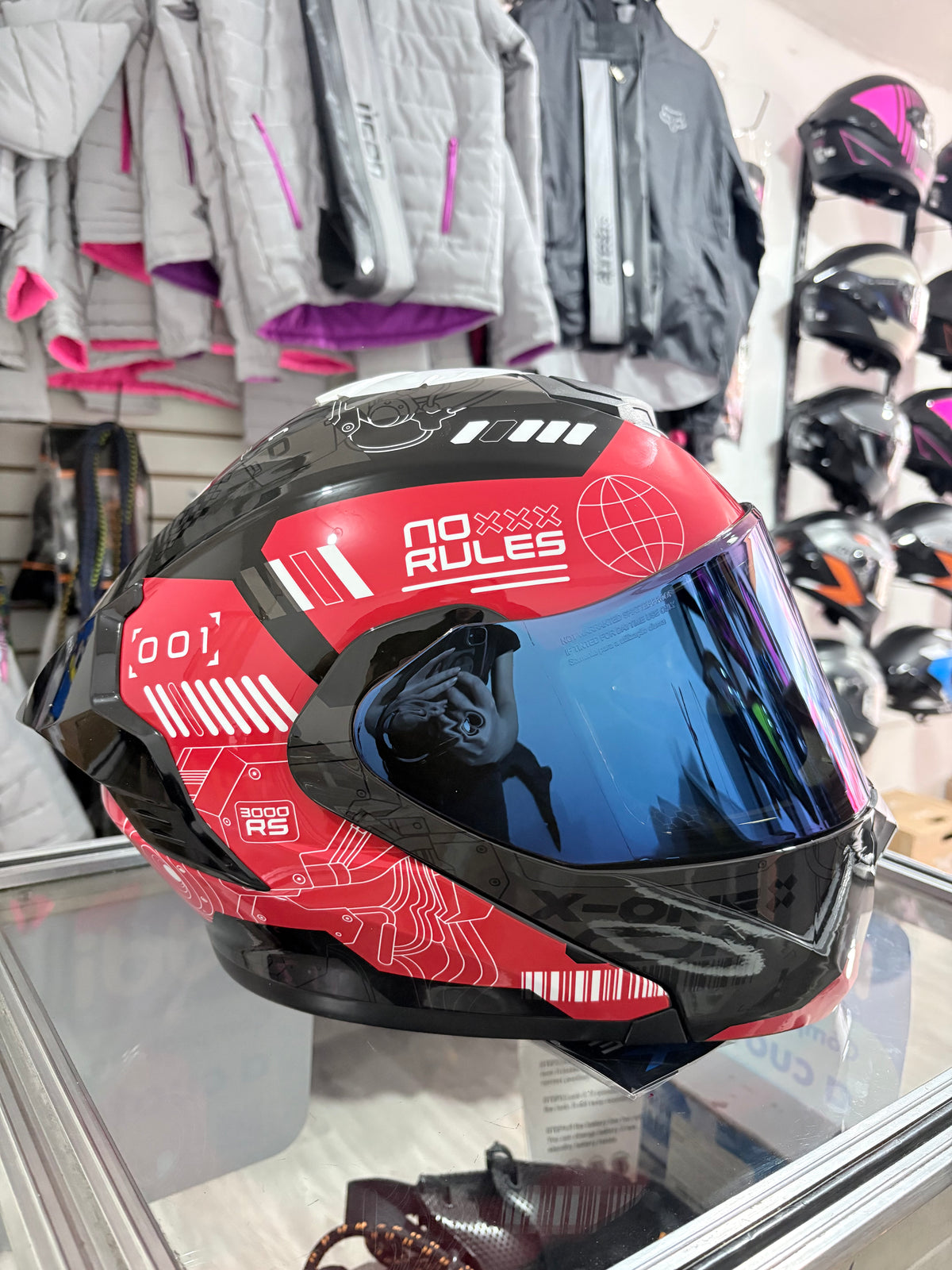Casco XONE 3000-RS Rojo/Negro brillo