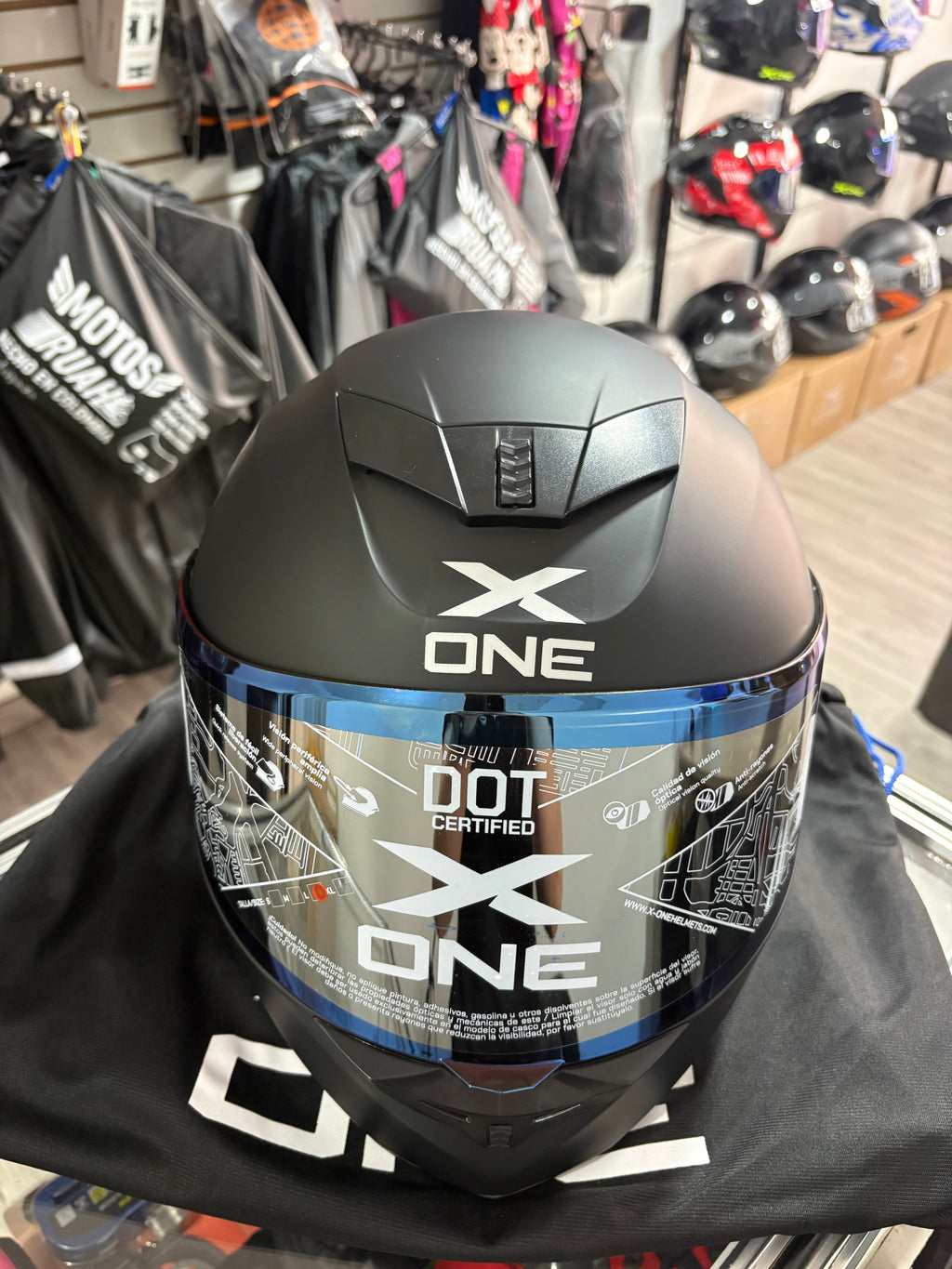 Casco XONE 500-RS Negro mate letras azules