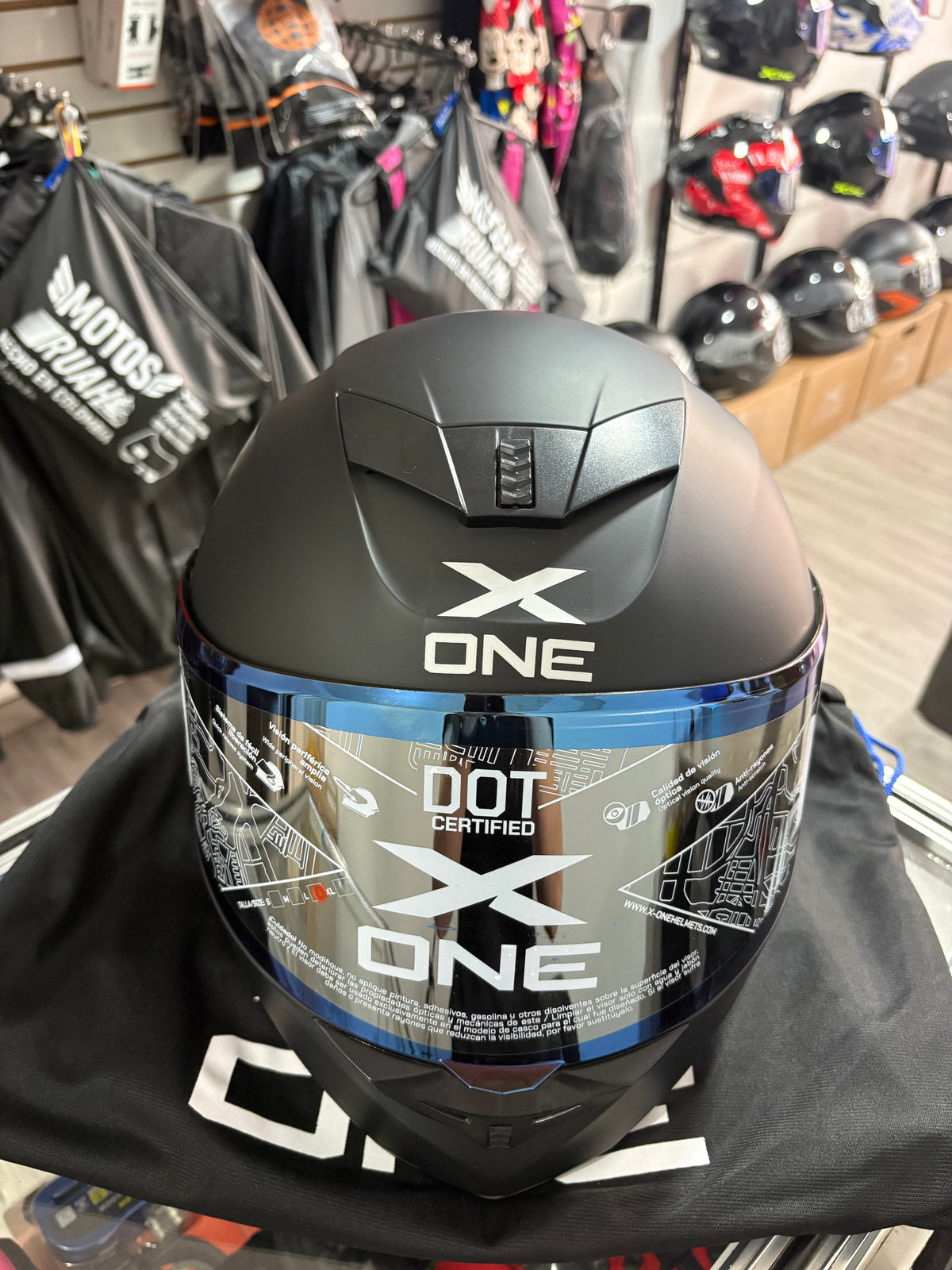 Casco XONE 500-RS Negro mate letras azules